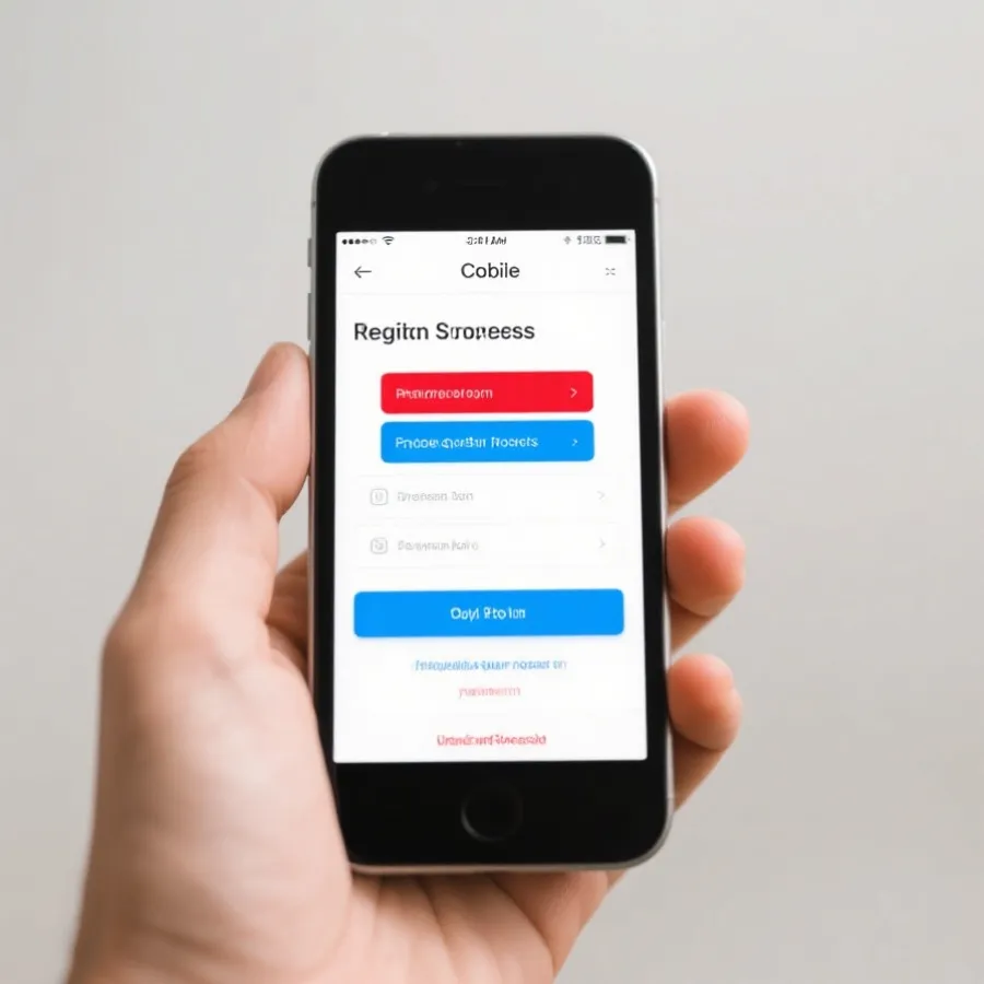 移动端注册流程示意图